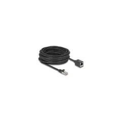 Delock Netzwerk Verlängerungskabel RJ45 Stecker zu RJ45 Buchse Cat.6A S FTP 10 m schwarz