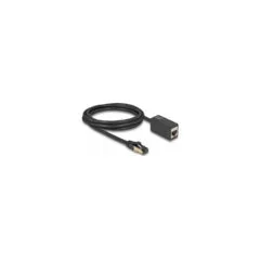 Delock Netzwerk Verlängerungskabel RJ45 Stecker zu RJ45 Buchse Cat.8.1 S FTP 2 m schwarz