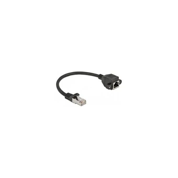 Delock Netzwerk Verlängerungskabel S FTP RJ45 Stecker zu RJ45 Buchse Cat.6A 25 cm schwarz — image 2