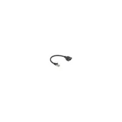 Delock Netzwerk Verlängerungskabel S FTP RJ45 Stecker zu RJ45 Buchse Cat.6A flache Ausführung 0.25 m schwarz