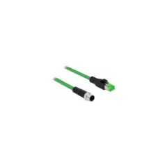Delock Netzwerkkabel M12 4 Pin D-kodiert zu RJ45 Stecker PVC 2 m