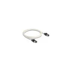 Delock Netzwerkkabel RJ45 Stecker zu Stecker Cat.6A S FTP mit drehbarer Farbmarkierung 2 m weiß