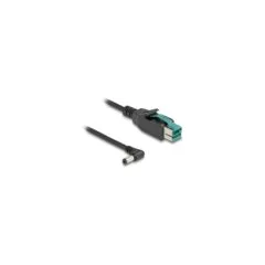 Delock PoweredUSB Kabel Stecker 12 V zu DC 5,5 x 2,1 mm Stecker gewinkelt 1 m