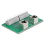 Delock RJ45 2 x Buchse zu 2 x Terminalblock mit Drucktaster für Hutschiene gewinkelt