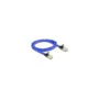 Delock RJ45 Flachband Netzwerkkabel mit Geflechtmantel Cat.6A U FTP 1 m blau