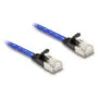 Delock RJ45 Flachband Netzwerkkabel mit Geflechtmantel Cat.6A U FTP 5 m blau