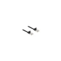 Delock RJ45 Flachband Patchkabel Stecker zu Stecker Cat.6A U FTP 1.5 m schwarz