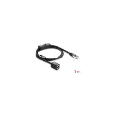 Delock RJ45 Kabel Stecker zu Buchse mit Schalter Cat.6 F UTP 1 m - Netzwerkschaltung schwarz