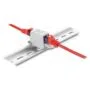 Delock RJ45 Kupplung Cat.6A Buchse zu Buchse mit Staubschutzklappe für Hutschienen Montage geschirmt grau weiß