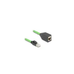 Delock RJ45 Netzwerk Verlängerungskabel Cat.6A Stecker zu Buchse SF UTP schleppkettentauglich PUR (TPU) 2 m grün