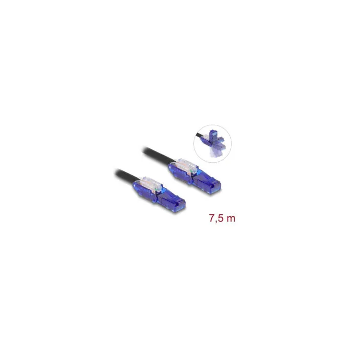 Delock RJ45 Netzwerkkabel Cat.6 UTP mit 180° winkelbaren Steckern schwarz 7.5 m — image 2