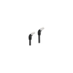 Delock RJ45 Netzwerkkabel Cat.6A S FTP 45° nach unten gewinkelt 0.5 m schwarz