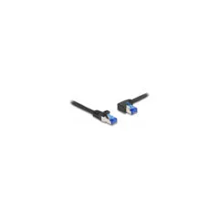 Delock RJ45 Netzwerkkabel Cat.6A S FTP gerade links gewinkelt 2 m schwarz