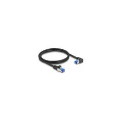 Delock RJ45 Netzwerkkabel Cat.6A S FTP gerade rechts gewinkelt 1 m schwarz