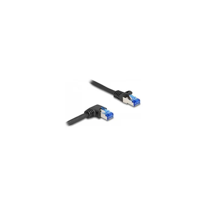 Delock RJ45 Netzwerkkabel Cat.6A S FTP gerade rechts gewinkelt 2 m schwarz — image 2