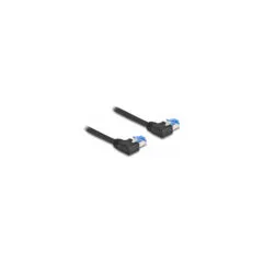 Delock RJ45 Netzwerkkabel Cat.6A S FTP links gewinkelt 0.5 m schwarz