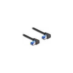 Delock RJ45 Netzwerkkabel Cat.6A S FTP rechts gewinkelt 1 m schwarz
