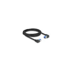 Delock RJ45 Netzwerkkabel Cat.6A S FTP rechts links gewinkelt 2 m schwarz