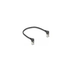 Delock RJ45 Netzwerkkabel Cat.6A S FTP Slim 90° oben oben gewinkelt 0.25 m schwarz