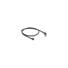 Delock RJ45 Netzwerkkabel Cat.6A S FTP Slim 90° oben unten gewinkelt 0.5 m schwarz