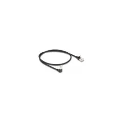 Delock RJ45 Netzwerkkabel Cat.6A S FTP Slim 90° unten gewinkelt gerade 0.5 m schwarz