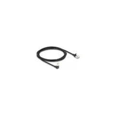 Delock RJ45 Netzwerkkabel Cat.6A S FTP Slim 90° unten gewinkelt gerade 2 m schwarz