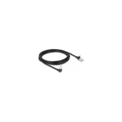Delock RJ45 Netzwerkkabel Cat.6A S FTP Slim 90° unten gewinkelt gerade 3 m schwarz