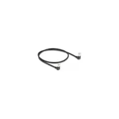 Delock RJ45 Netzwerkkabel Cat.6A S FTP Slim 90° unten unten gewinkelt 0.5 m schwarz