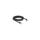 Delock RJ45 Netzwerkkabel Cat.6A S FTP Stecker 45° nach rechts gewinkelt zu Stecker gerade 5 m schwarz