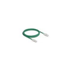 Delock RJ45 Netzwerkkabel Cat.6A Stecker zu Stecker mit gebogener Rastnase U FTP Slim 2 m grün