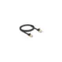 Delock RJ45 Netzwerkkabel Cat.6A Stecker zu Stecker mit robuster Rastnase und Cat.7 Rohflachbandkabel U FTP 1 m schwarz