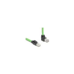 Delock RJ45 Netzwerkkabel Cat.6A Stecker zu Stecker oben gewinkelt SF UTP schleppkettentauglich PUR (TPU) 1 m grün