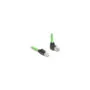 Delock RJ45 Netzwerkkabel Cat.6A Stecker zu Stecker oben gewinkelt SF UTP schleppkettentauglich PUR (TPU) 1 m grün