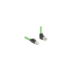 Delock RJ45 Netzwerkkabel Cat.6A Stecker zu Stecker oben gewinkelt SF UTP schleppkettentauglich PUR (TPU) 5 m grün