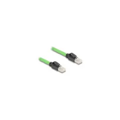 Delock RJ45 Netzwerkkabel Cat.6A Stecker zu Stecker SF UTP schleppkettentauglich PUR (TPU) 2 m grün
