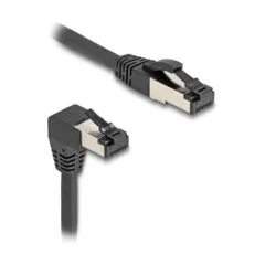 Delock RJ45 Netzwerkkabel Cat.8.1 S FTP 90° unten gewinkelt gerade 5 m schwarz