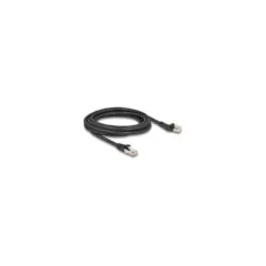 Delock RJ45 Netzwerkkabel Cat.8.1 S FTP Stecker 45° nach links gewinkelt zu Stecker gerade bis 40 Gbps 3 m schwarz