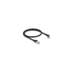 Delock RJ45 Netzwerkkabel Cat.8.1 S FTP Stecker 45° nach rechts gewinkelt zu Stecker gerade bis 40 Gbps 0.5 m schwarz