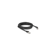 Delock RJ45 Netzwerkkabel Cat.8.1 S FTP Stecker 45° nach rechts gewinkelt zu Stecker gerade bis 40 Gbps 5 m schwarz