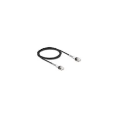Delock RJ45 Netzwerkkabel mit doppeltem Knickschutz Cat.6A UTP Slim 2 m schwarz