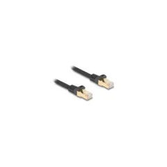 Delock RJ45 Netzwerkkabel mit Geflechtmantel Cat.6A S FTP Stecker zu Stecker 2 m schwarz