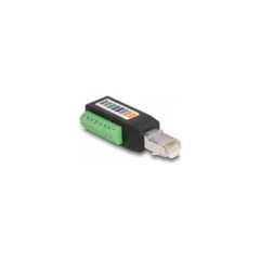 Delock RJ45 Stecker Cat.5e zu Terminalblock Adapter 90° gewinkelt