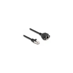 Delock RJ50 Verlängerungskabel Stecker zu Buchse S FTP 0.25 m schwarz