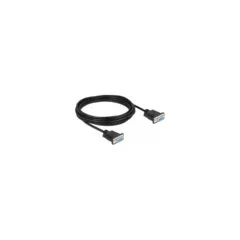 Delock RS-232 Kabel Seriell D-Sub 9 Buchse zu Buchse Nullmodem mit schmalem Steckergehäuse - CTS RTS auto control - 5 m