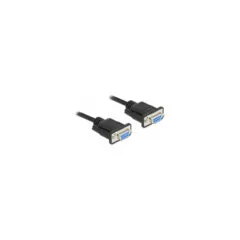 Delock RS-232 Kabel Seriell D-Sub 9 Buchse zu Buchse Nullmodem mit schmalem Steckergehäuse - Full Handshaking - 0.5 m