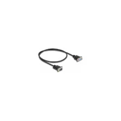 Delock RS-232 Kabel Seriell D-Sub 9 Stecker zu Buchse Nullmodem mit schmalem Steckergehäuse 0.5 m