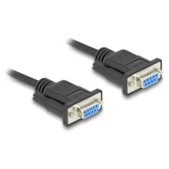 Delock RS-232 Kabel Seriell D-Sub9 Buchse zu Buchse mit schmalem Steckergehäuse 2 m