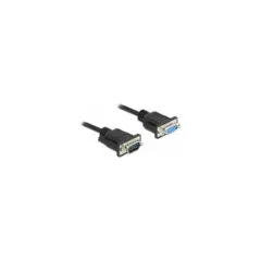 Delock RS-232 Kabel Seriell D-Sub9 Stecker zu Buchse Nullmodem mit schmalem Steckergehäuse 1 m