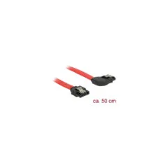 Delock SATA 6 Gb s Kabel gerade auf rechts gewinkelt 50 cm rot
