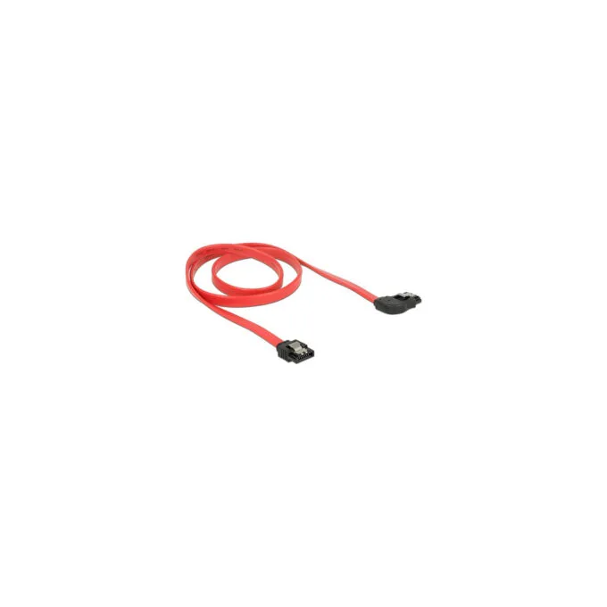 Delock SATA 6 Gb s Kabel gerade auf rechts gewinkelt 70 cm rot — image 2